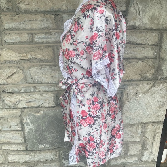 Vintage Private Moments NY floral flower lace trim wrap robe lingerie - Picture 13 of 15